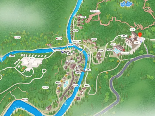 万泉镇结合景区手绘地图智慧导览和720全景技术，可以让景区更加“动”起来，为游客提供更加身临其境的导览体验。